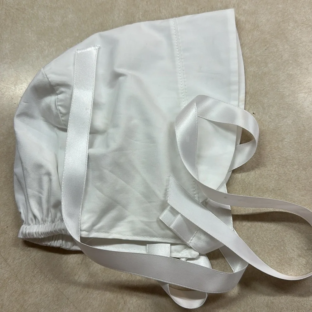 Cotton Baptism Bonnet/Cap Unisex NWOT 6 Month